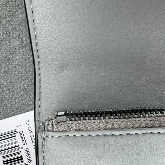 Coach Metallic Leather Snap Wallet Anthracite Gunmetal Hardware NWT - Picture 11 of 13